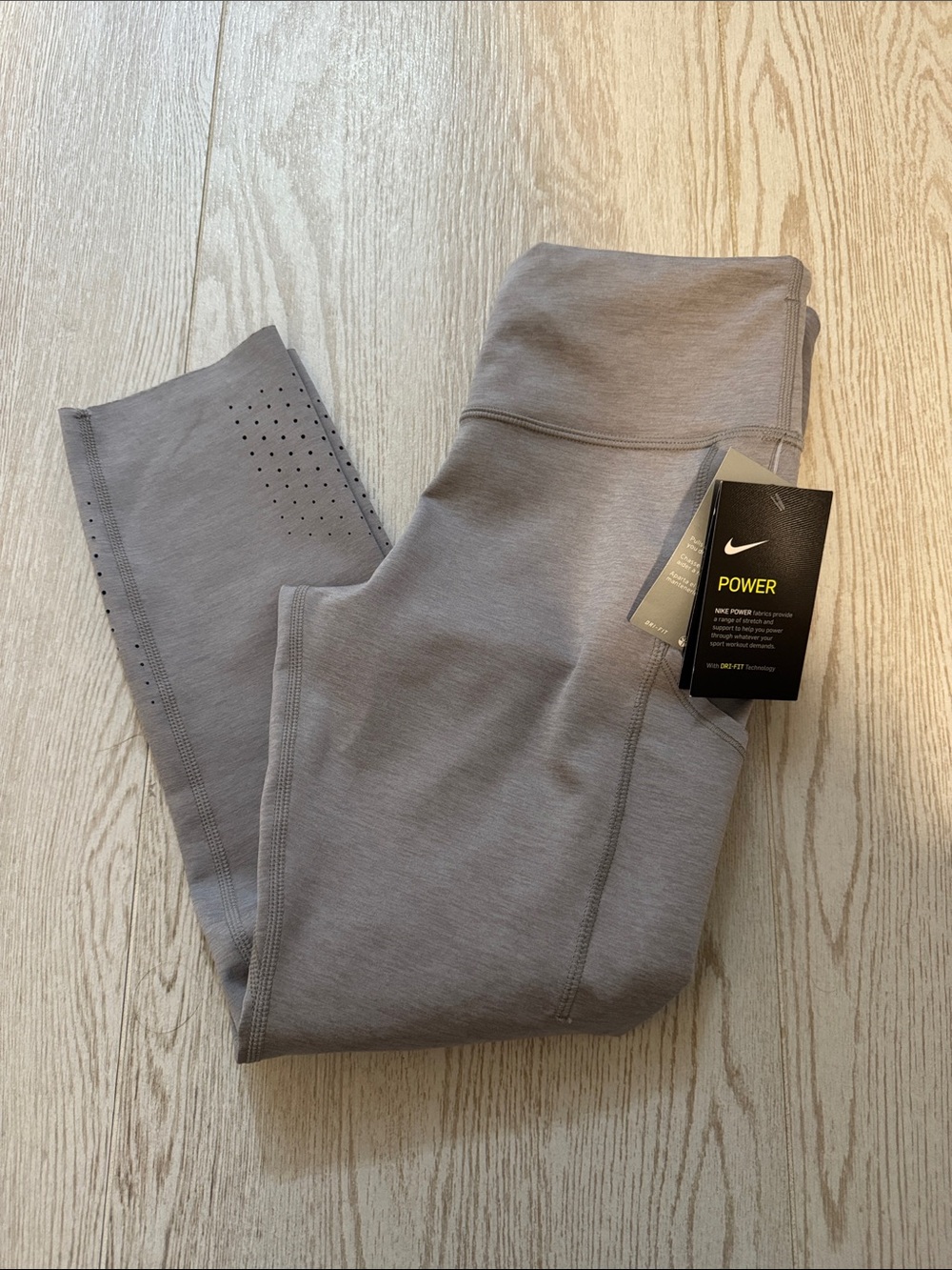 Nike Grey High-Rise Power Leggings